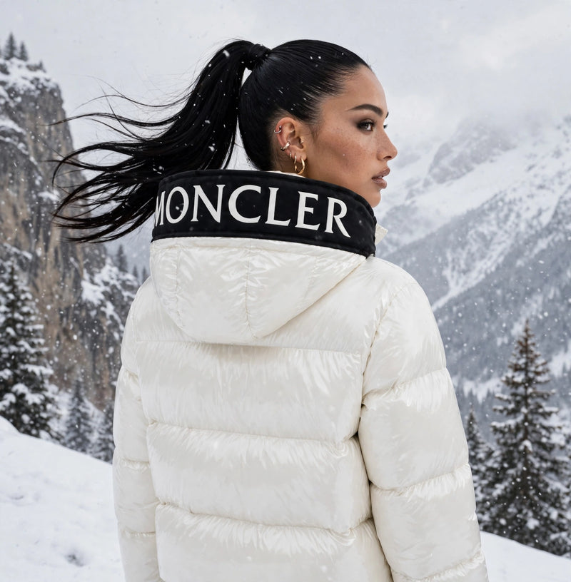 HOODED LETTER COAT WHITE