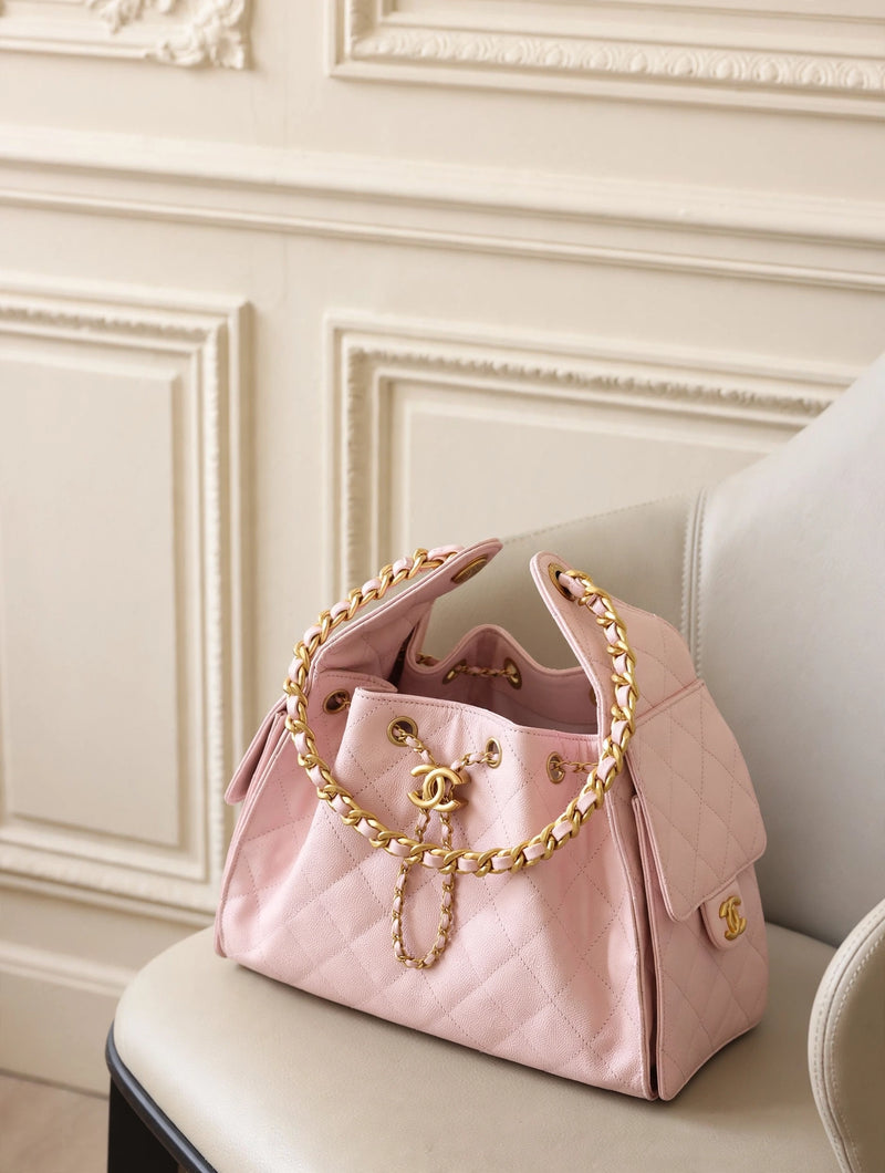 Sac cabas matelassé en cuir grainé